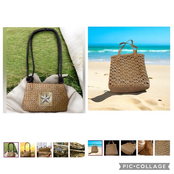 Sun n Sand tote and Straw tote - Picture 1 of 8